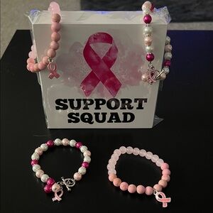 Pink Support Squad Bracelets Set
